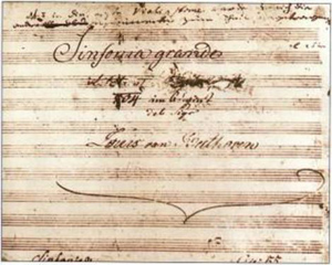 Eroica_Beethoven_title Title Page, where Napoleon's name shown erased